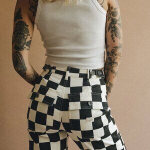 304 Service Fatigue Pants - Black Checkerboard